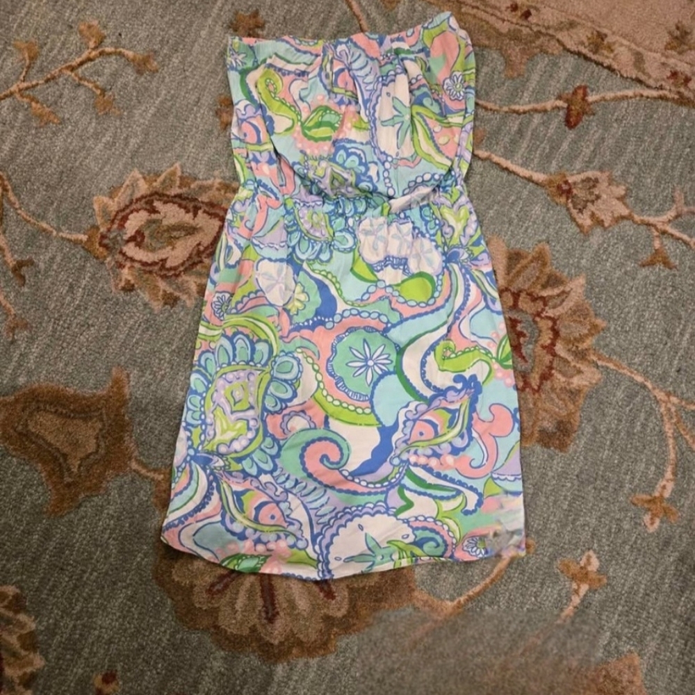 Lilly Pulutzer Colorful Strapless Dress